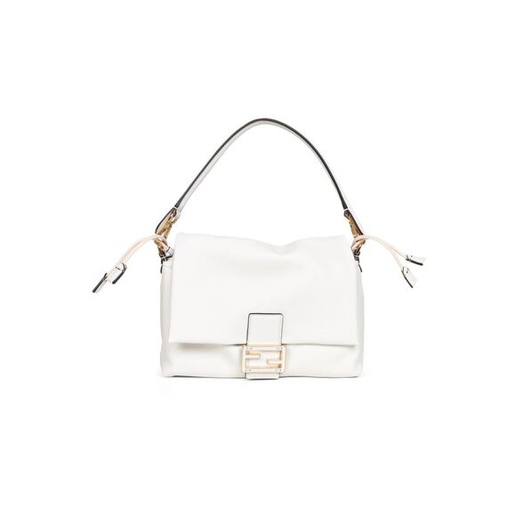 Fendi Women White Medium Baguette Mamma Shoulder Bag - Picture 1 of 3